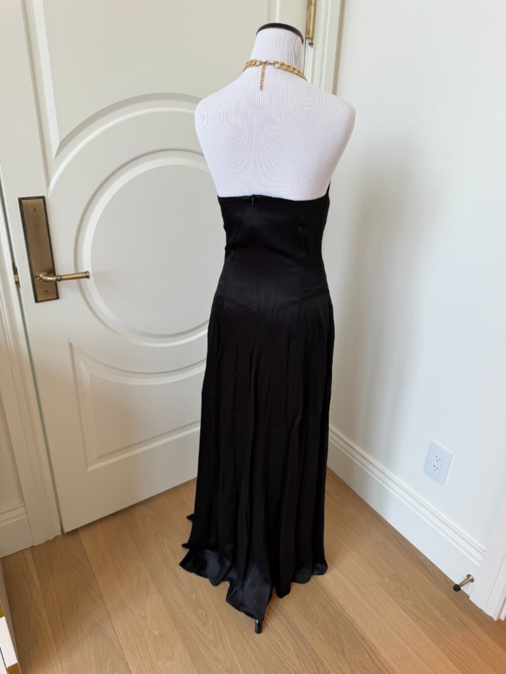 Karen Millen Satin Back Crepe Halter Maxi Dress - Picture 8 of 11